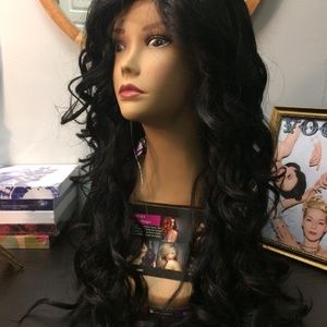 Human Hair Mix Lace Front Wig Brown 13x4 Frontal